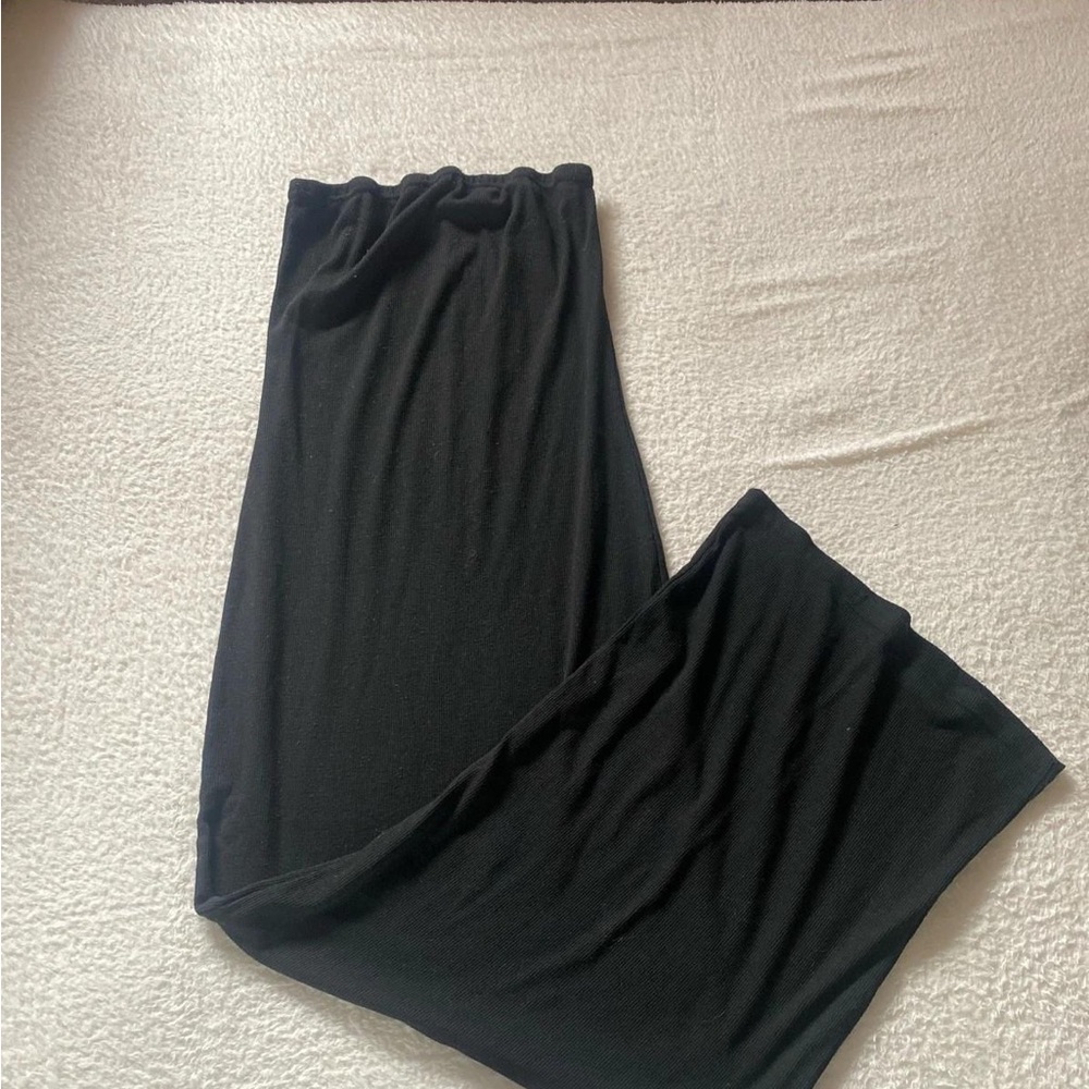 Amazon Black Ruched Maxi Skirt for Work